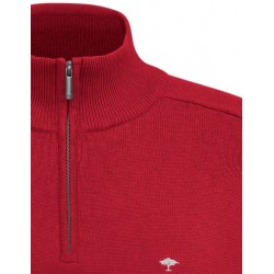 Pull Fynch-Hatton Troyer-Zip coton ruby