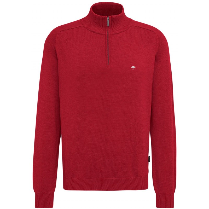 Pull Fynch-Hatton Troyer-Zip coton ruby